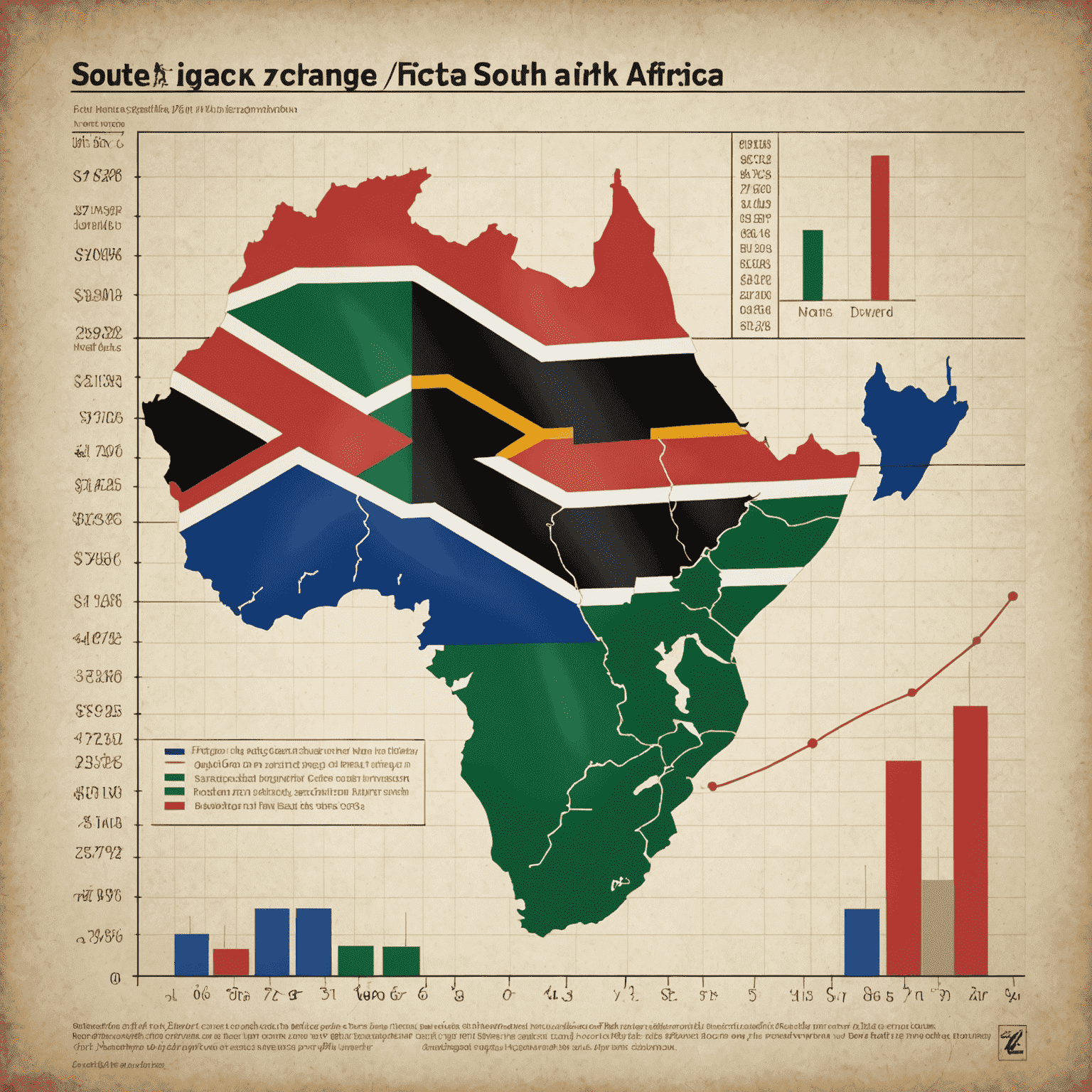 Illustration of a graph showing foreign exchange risks in South Africa