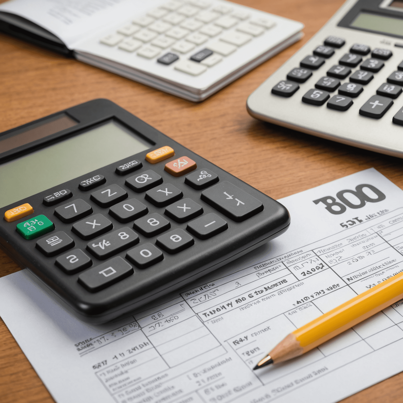 A calculator and South African tax forms, representing tax optimization strategies for businesses