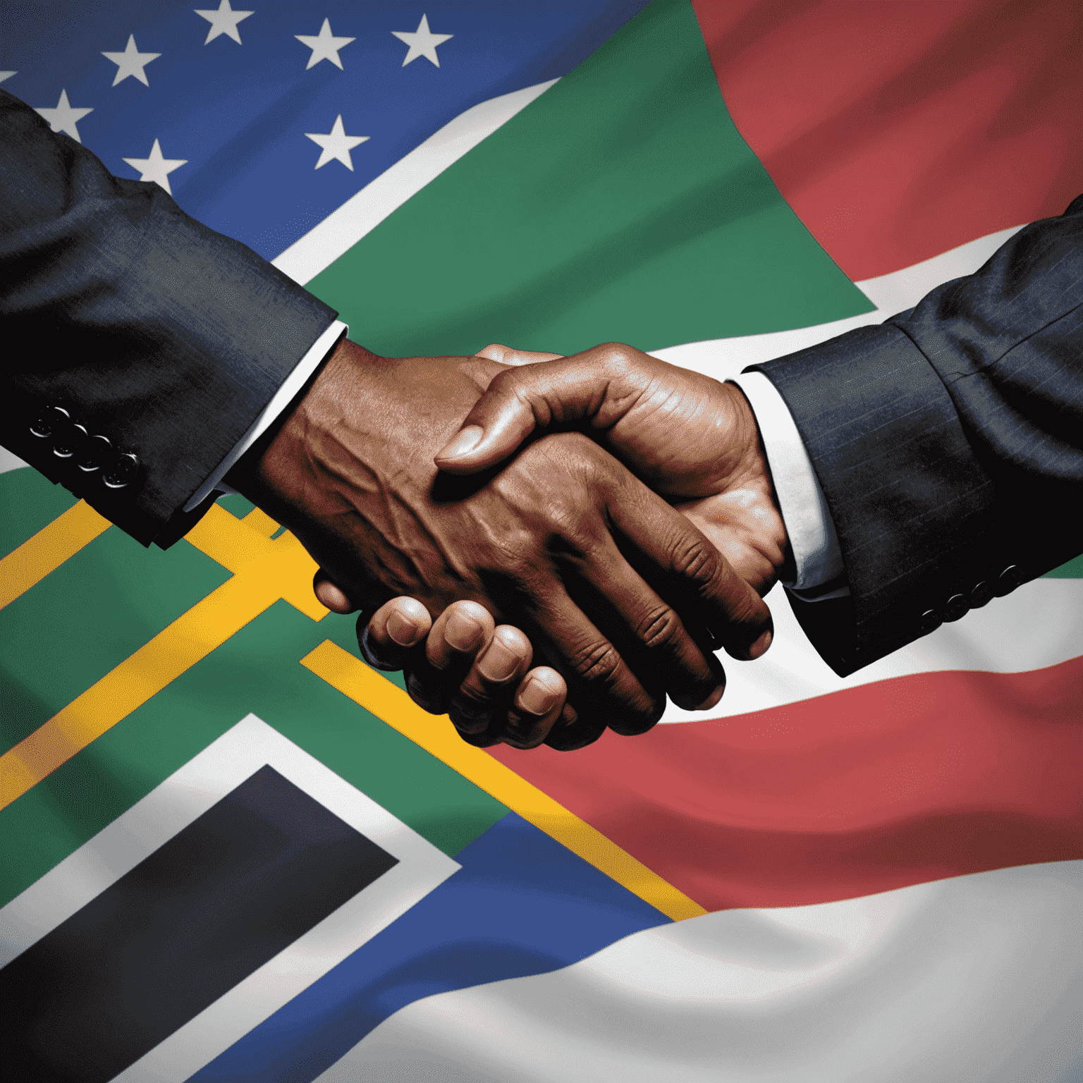 Illustration of a handshake representing foreign Funding opportunities in South Africa